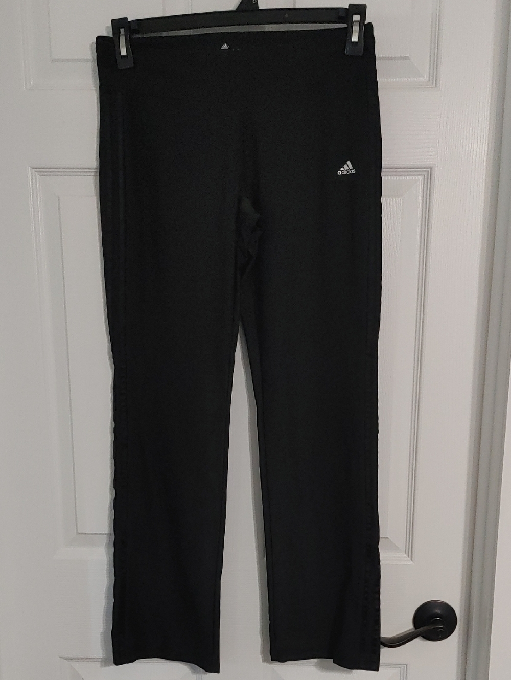 Adidas Active Track Pants Straight Leg Black Size Medium Stretch Like New